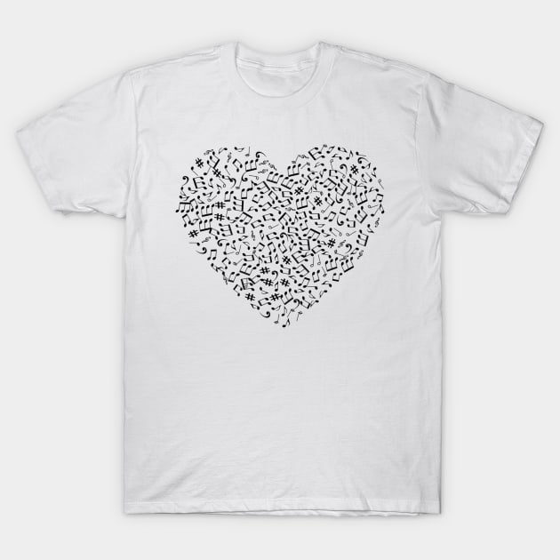 music heart T-Shirt by nawal omar